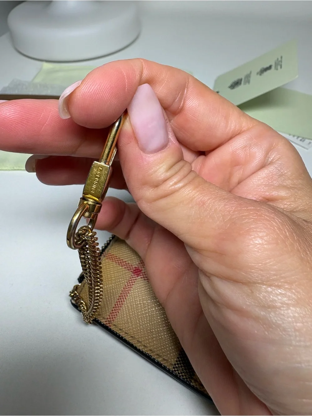 Burberry Card Case Wallet with chain